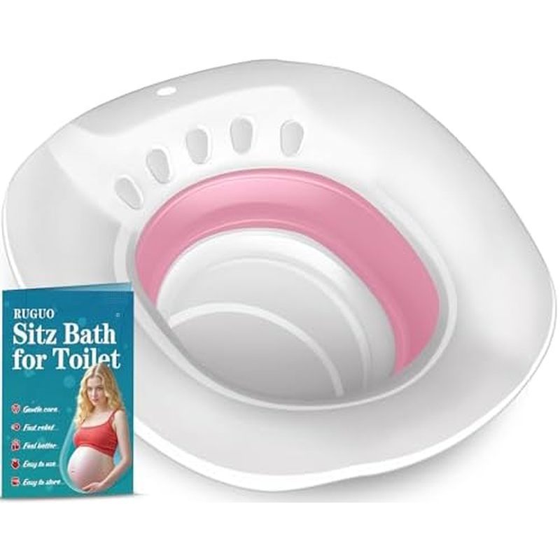 Bồn tắm RUGUO Sitz cho ghế vệ sinh - Ghế xông hơi Yoni - Bồn tắm Sitz để trị bệnh trĩ và chăm sóc sa
