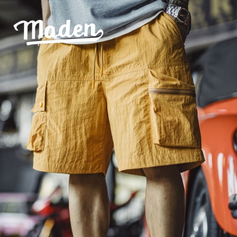 MADEN 2025 Quần Short Nam Hè Mỹ Retro - Nhanh Khô, Nhiều Túi Chức Năng
