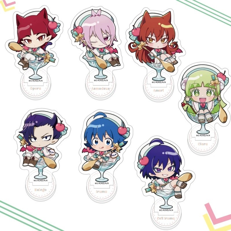 Standee Anime Mairimashita Iruma-kun Mô hình Mica trang trí bàn học Vào học đi Iruma-kun Iruma Clara