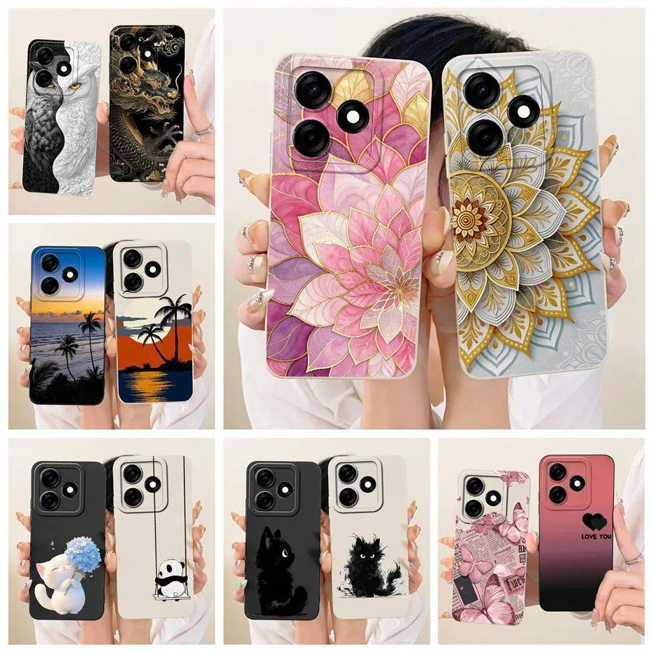 Dành Cho Tecno POP 10C 4G Ốp điện thoại Hoa Sang Trọng Kẹo Sơn Bao Silicon Mềm Cho Tecno Pop 10C Pop