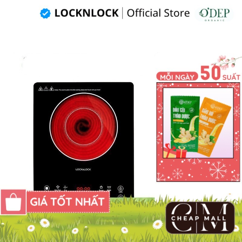 Bếp hồng ngoại đơn đa năng LocknLock Chính hãng, 2000W mặt kính cảm ứng, nấu lẩu, BBQ, Soup EJI421 -