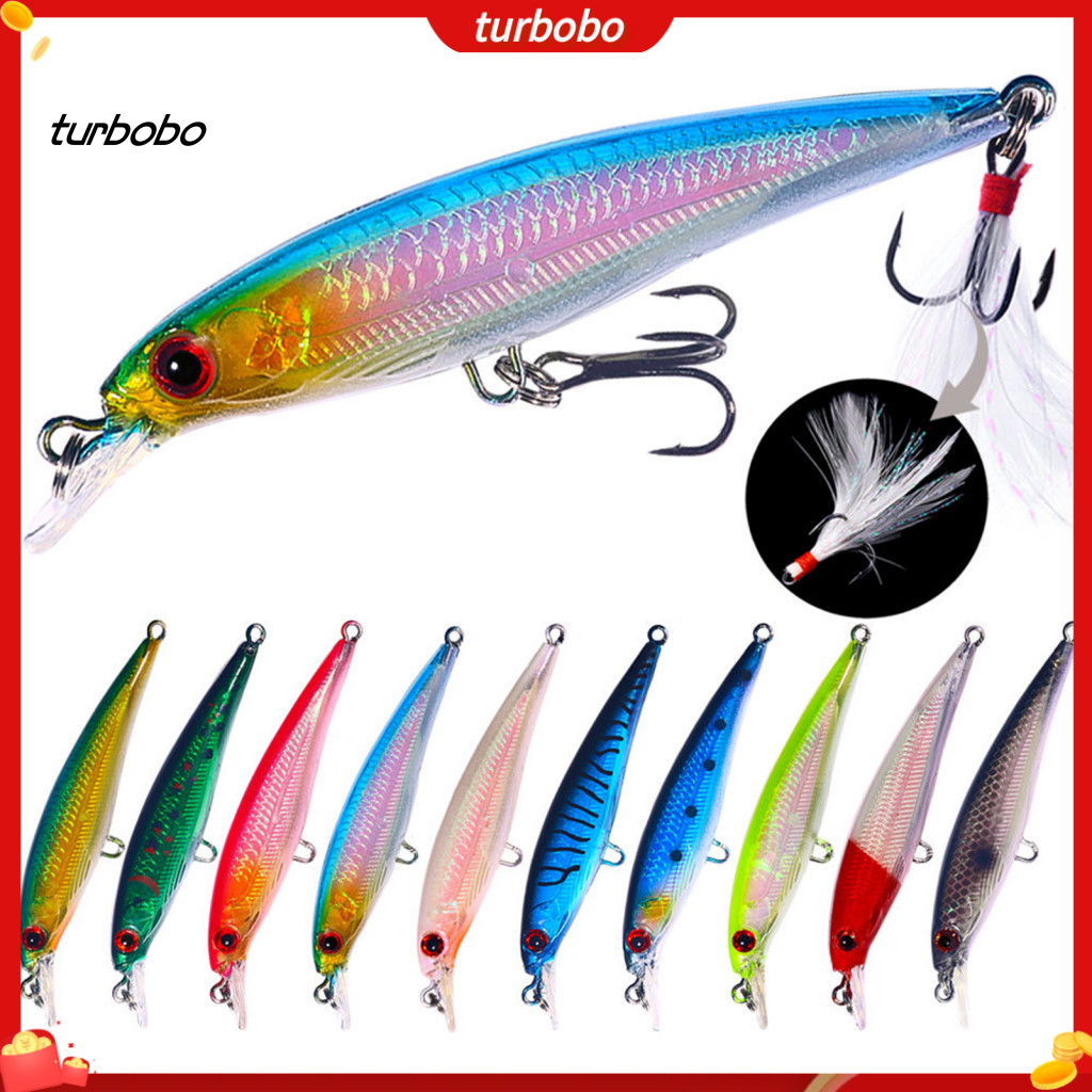 Turbobo - Swim Bait Mồi Câu Minnow 9cm Nhựa Cứng, Phù hợp cho Cá Hồi và Cá Thể Thao