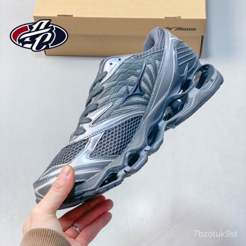 Giày Mizuno Wave Prophecy LS unisex retro lifestyle sneaker xám thấp cổ chính hãng best seller