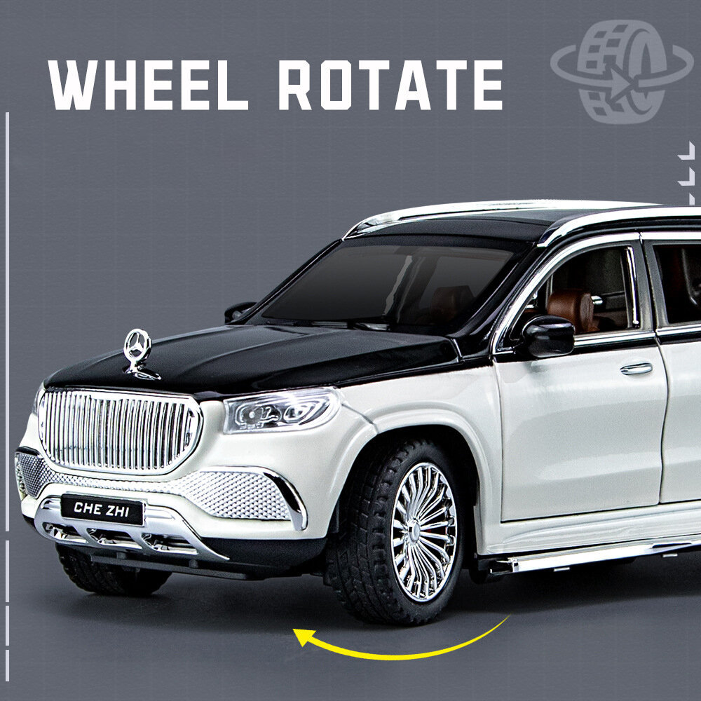[RUM] Tỉ Lệ 1: 24 Xe Hợp Kim Mercedes Benz GLS600 Xe Ô Tô Mô Hình Ánh Sáng & Hiệu Ứng Âm Thanh Dieca