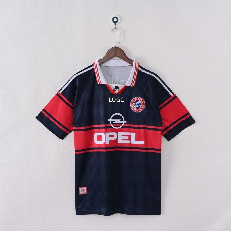 1997 / 99 Bayern Munich Phiên bản cổ điển Áo bóng đá sân nhà Áo thun nam tay ngắn