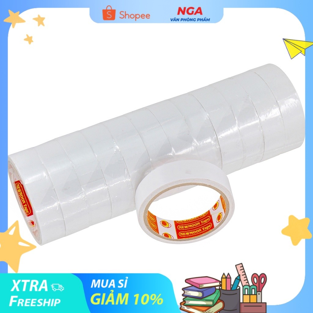[MUA SỈ GIẢM 10%] [COMBO 3 CUỘN] Băng keo hai mặt 2,4cm, (dài 8.1m) 52gr
