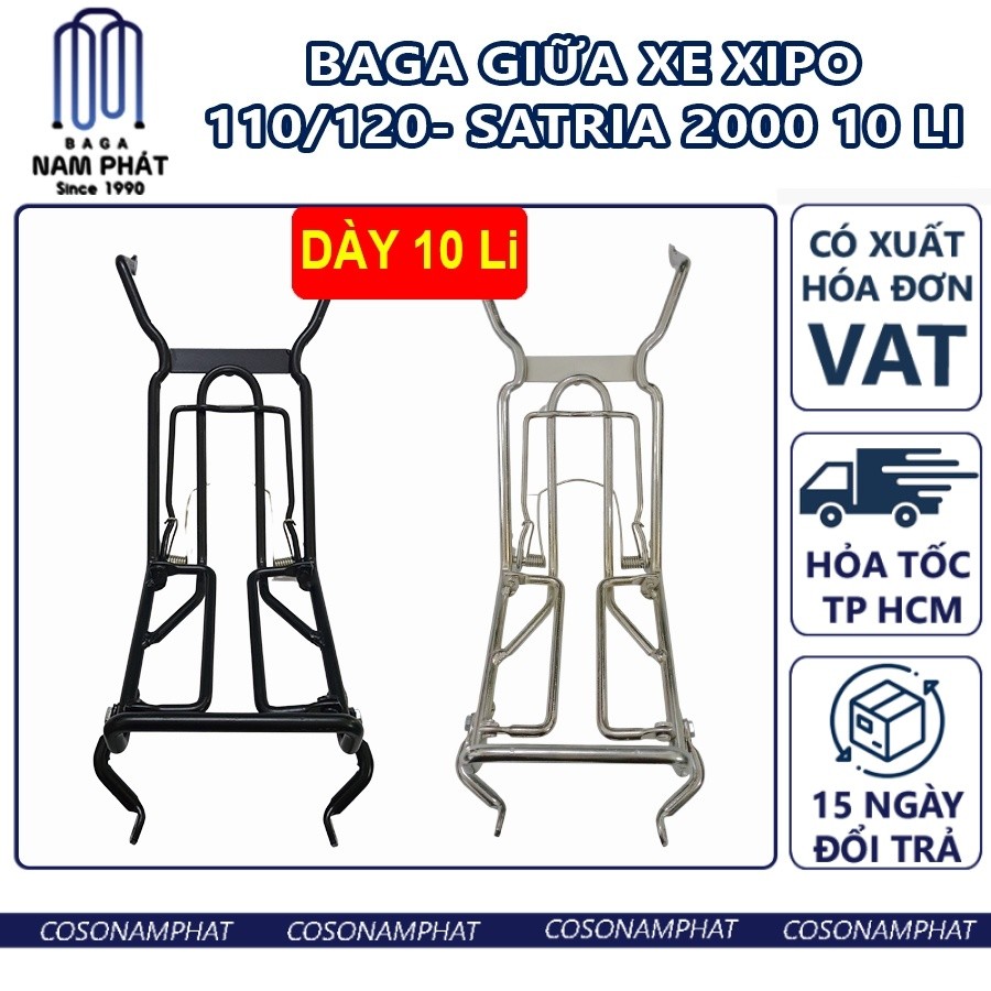 [Giá VAT] Baga Giữa Satria 2000 Su Xipo 110 120 Màu Inox Xì po Ba ga Bửng Lườn Sì Sipo Vat