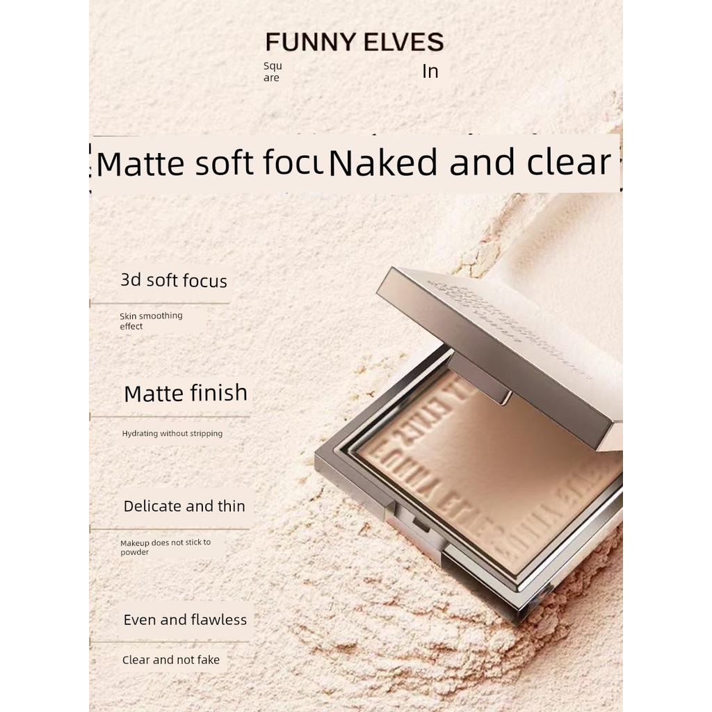 phấn phủ bột phấn phủ nén Funnyelves Funnyelves Fangli Ép Bột Kiểm Soát Dầu Cố Định Trang Điểm Khô Ư