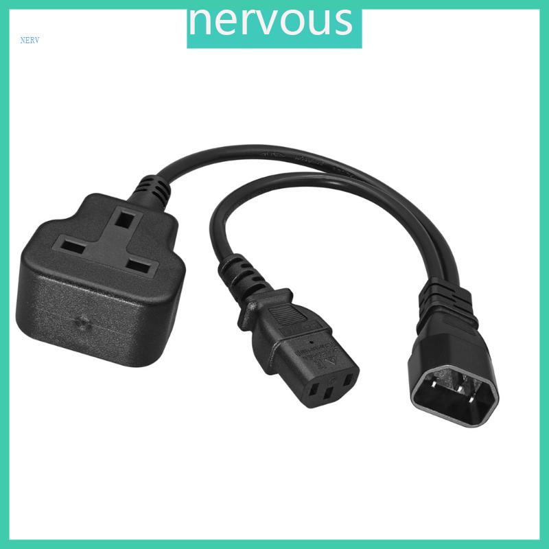 IEC60320 C14 To C13+UK Socket Splitter Power Cord For Server Rack 3x0 75mm²Wire