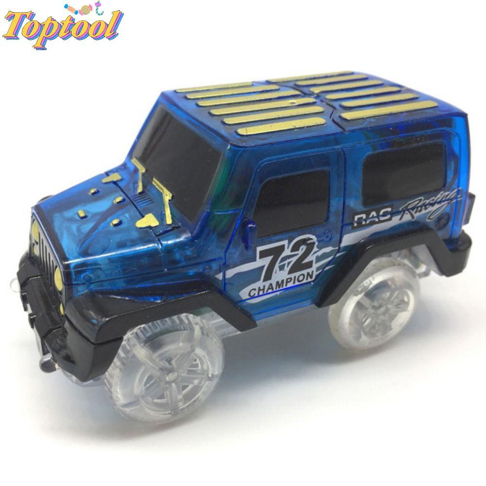 TOPTOOL Light Up Cars Inertia Power Vehicle Model Flashing Track Car