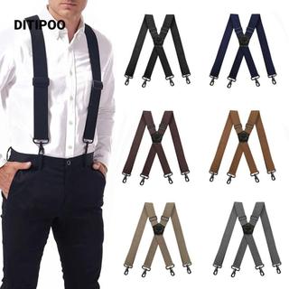 Niềng răng quần thun DITIPOO, Dây treo nam công sở hạng nặng có thể điều chỉnh, 4 móc hình chữ X 3,8cm Dây đai làm việc ngoài trời