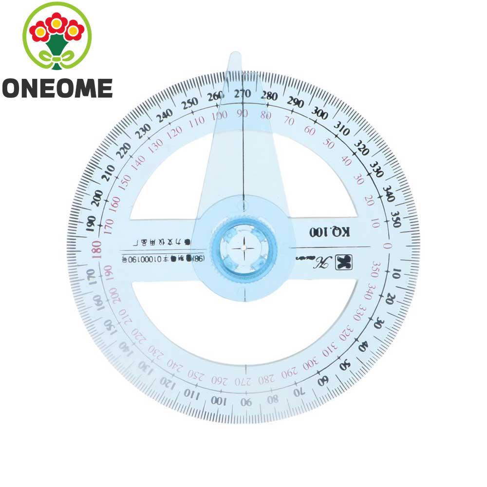 ONEOME Goniometer Hình học toán tròn đầy đủ Nhẹ. Thước góc con trỏ chính xác 360 độ