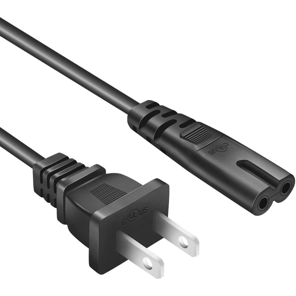 Dây nguồn AC 2 Prong đến 2 Khe cắm 125V 7A Cáp thay thế 6 Feet