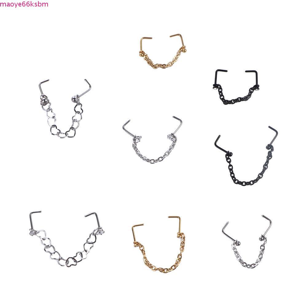 ZORVEX Mũi Xuyên Nhẫn Nữ Đảng Thanh Thép Không Gỉ Nostril Bóng Bông Tai Xuyên Septum Nhẫn Septum Nhẫ