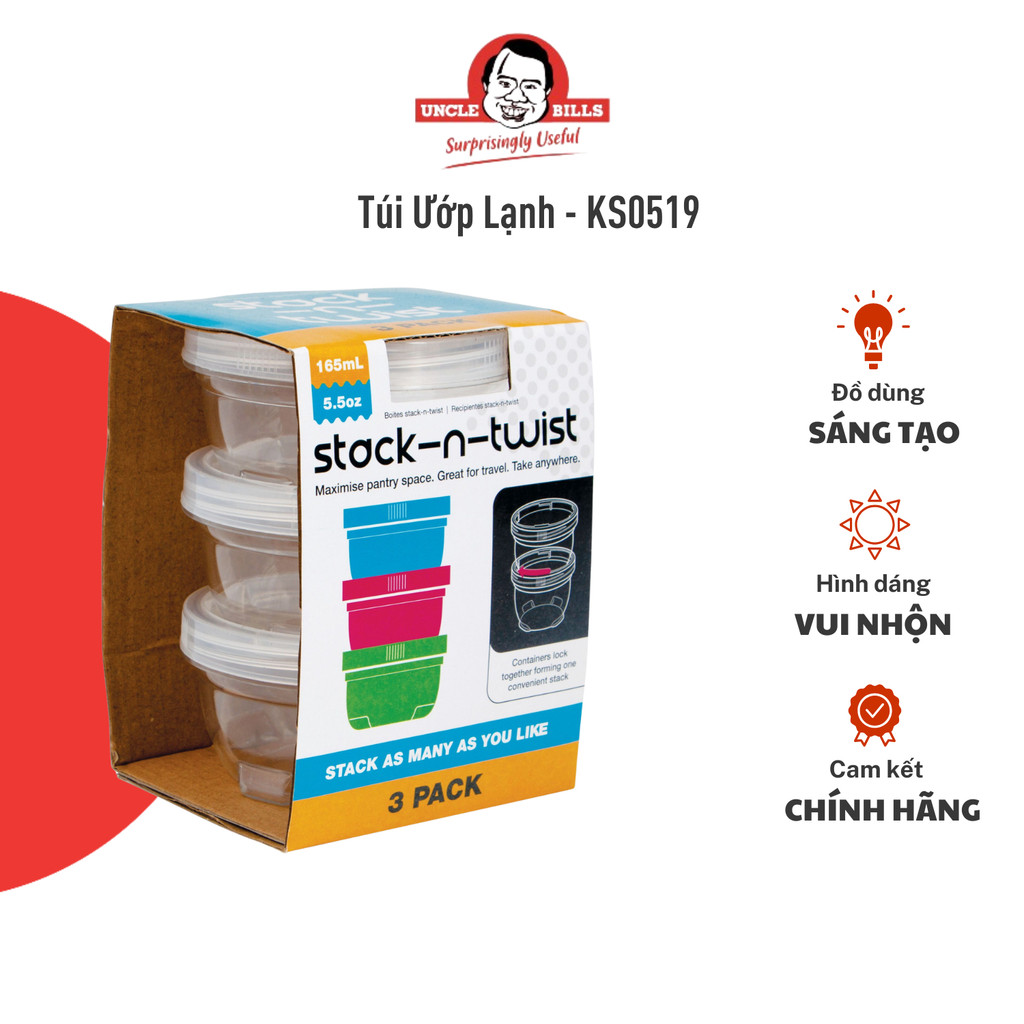 Bộ 3 Hộp Đựng Thực Phẩm 165ml UNCLE BILLS KS0519