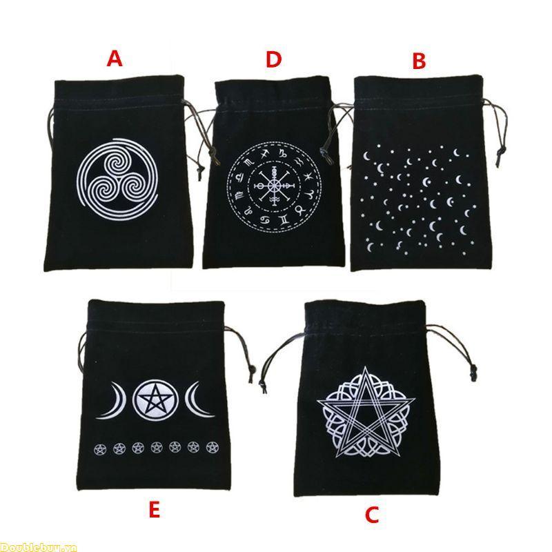 Doublebuy Con lắc Bói toán Khăn trải bàn Bàn Runes Altar Bàn Vải Board Game Dây rút Flannel Túi Taro