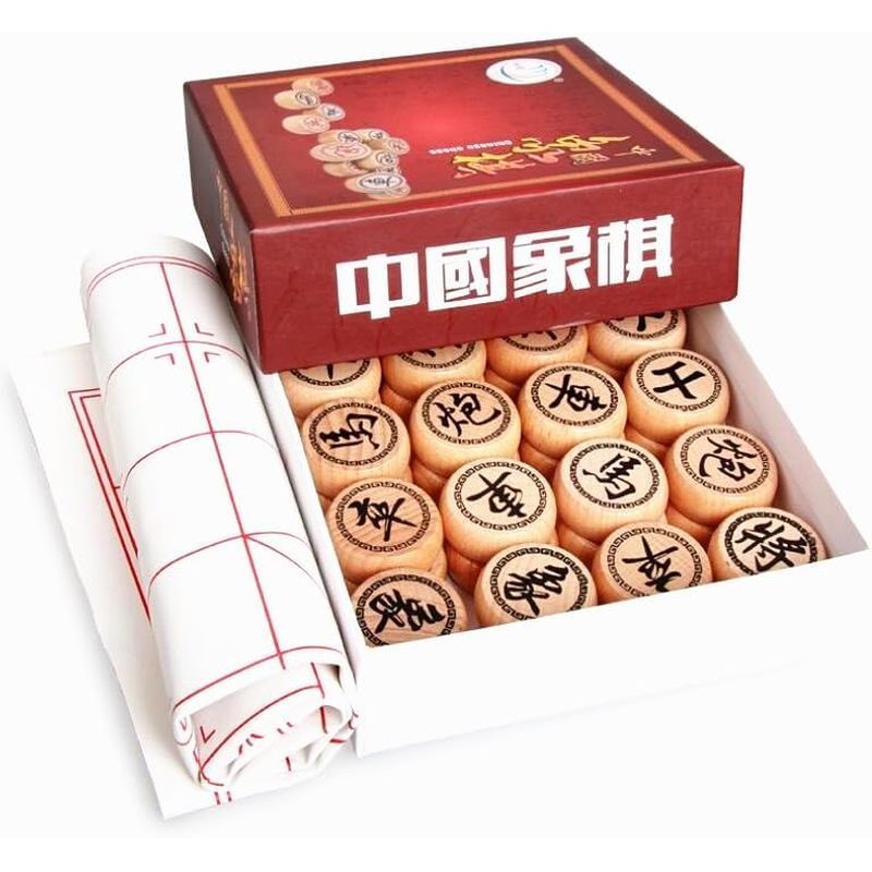 se Chess Set Xiangqi Games Sets with Chessboard + Hard Paper Box Chess Board Size: 40x35cm Chess Siz
