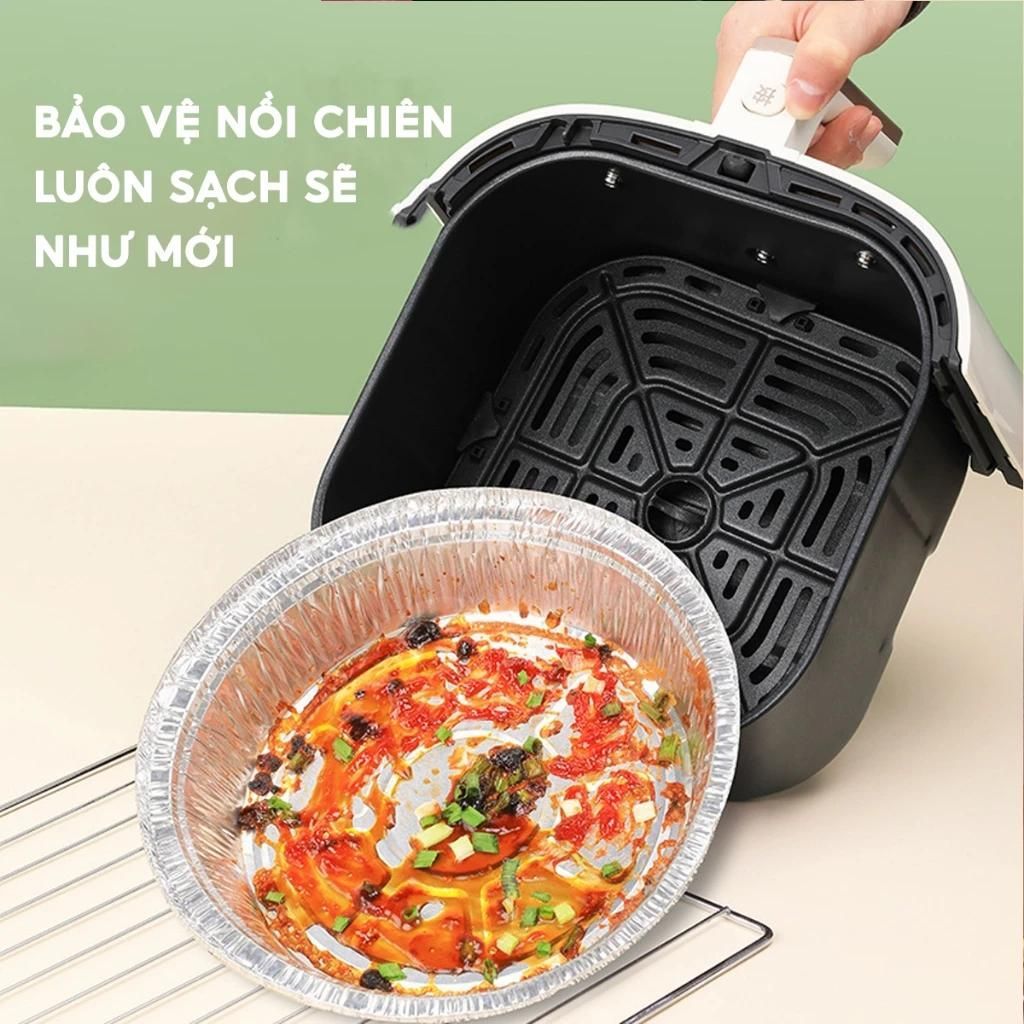 Khay Giấy Bạc 22cm Lót Nồi Chiên Không Dầu, Lò Nướng - Khuôn Đĩa Nhôm Đựng Thức Ăn, Thược Phẩm Nướng | BigBuy360 - bigbuy360.vn