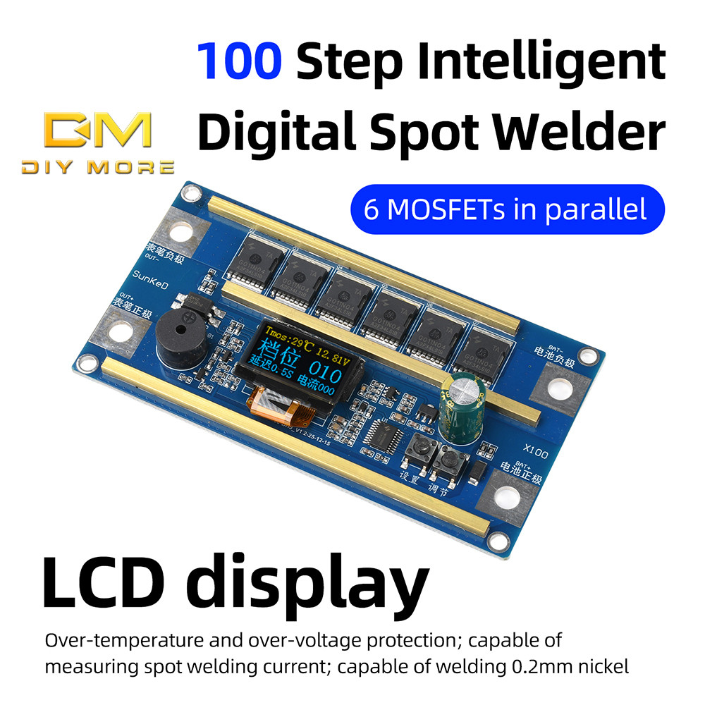 DIYMORE X100 Màn hình LCD lithium pin hàn điểm bảng điều khiển máy hàn điểm di động Bộ DIY với các t