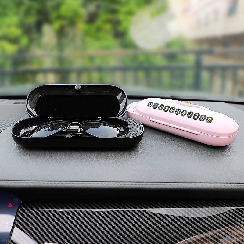 Car Glasses Case Adhesive Car Dashboard Multi-Functional Sunglasses Case Sunglasses Dashboard Storag