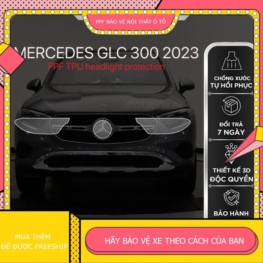 GLC 300 2023 ~ 2025 PPF TPU bảo vệ đèn pha