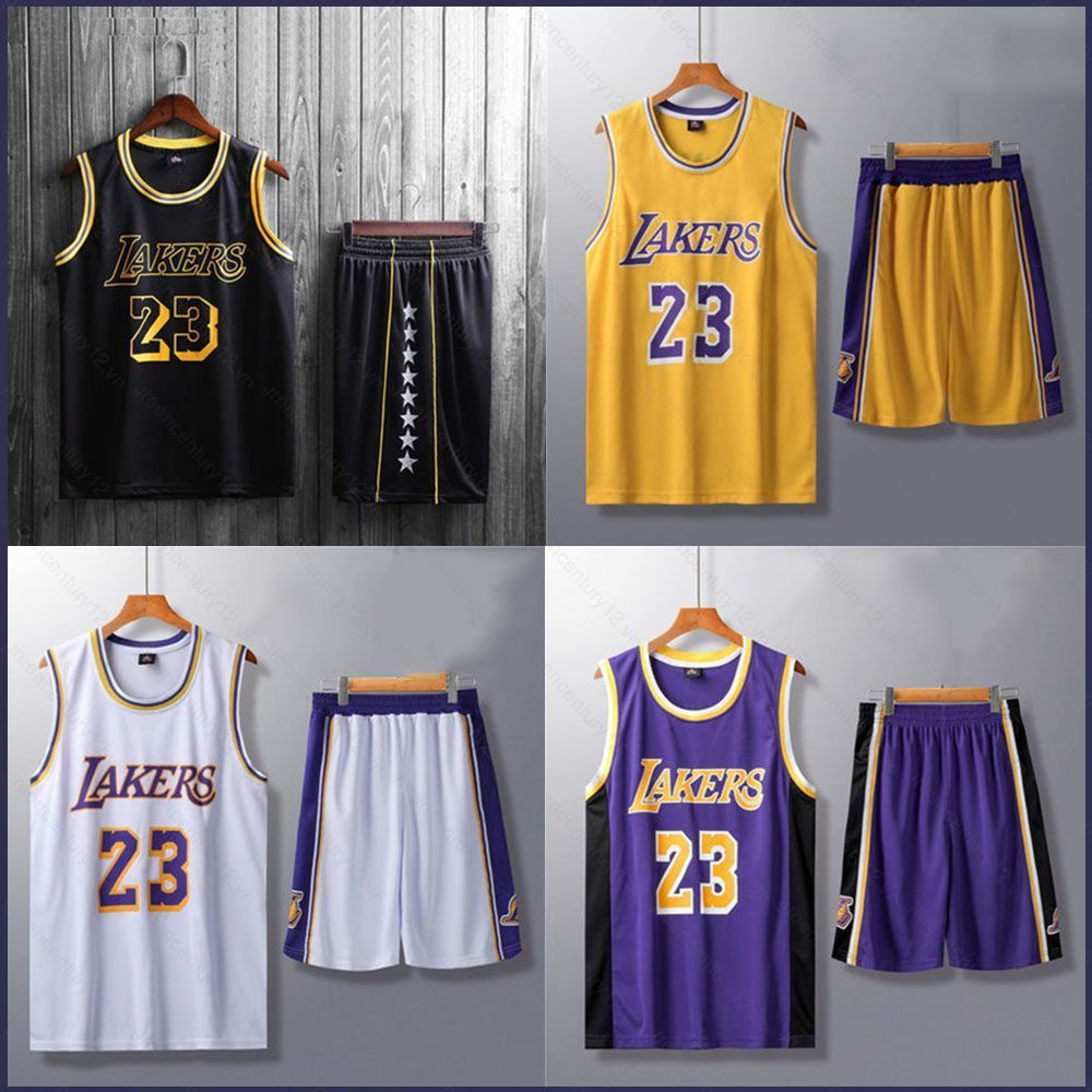GC12 Lakers 23 James Bộ Đồ Bóng Rổ Đội Bóng Jersey Số NBA Bộ Áo Bóng Rổ Trẻ Em GC12