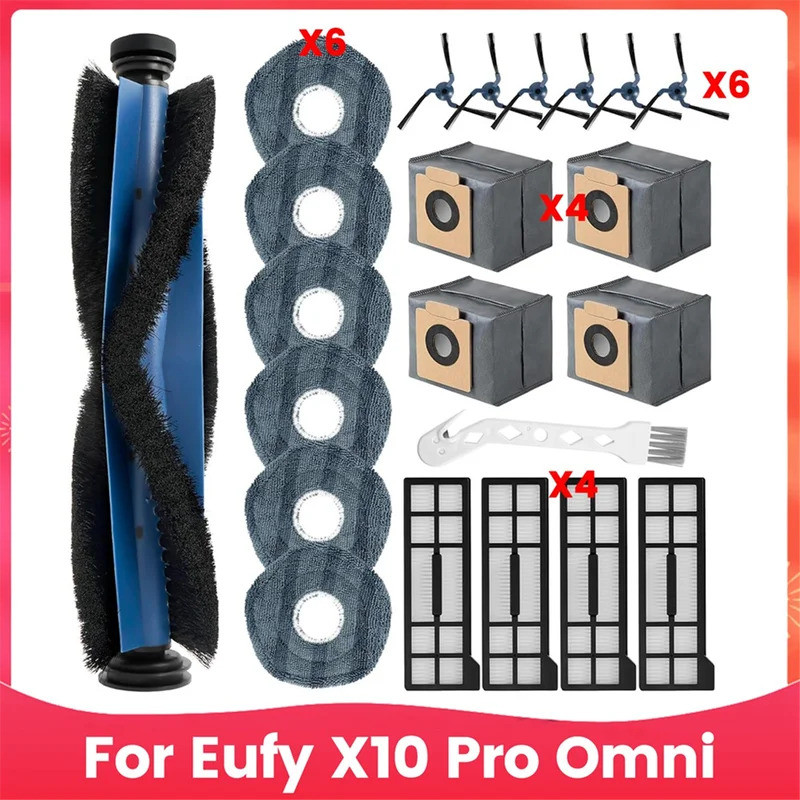 Cho Eufy X10 Pro Omni Máy Hút Bụi Mặt Chính Bàn Chải Hepa Lọc Cây Lau Nhà Vải Túi Bụi Phụ Kiện