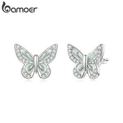 Bông Tai Bamoer Bướm Xanh Trang Sức Thời Trang Cho Nữ Quà Tặng
