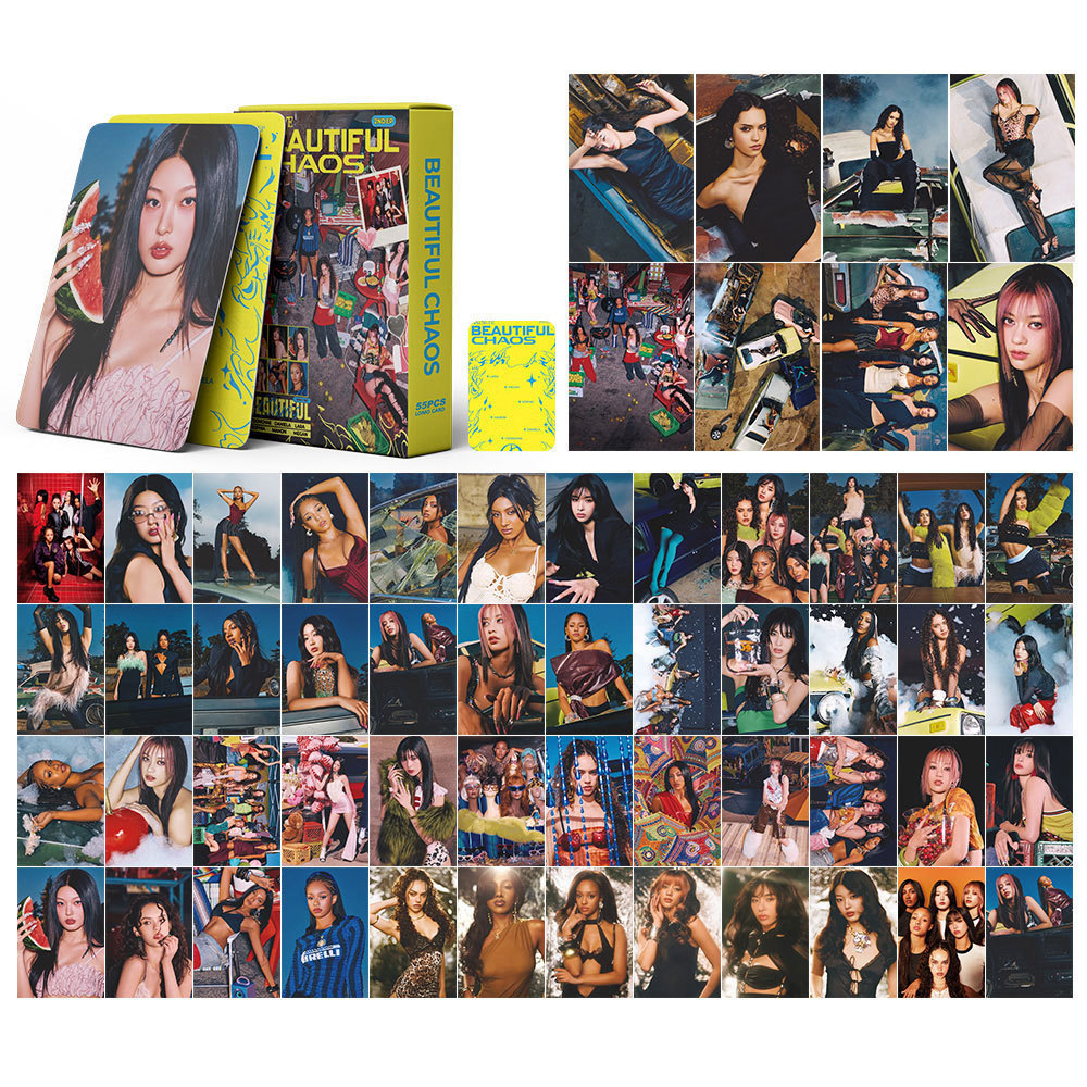 Sản phẩm mới 55 miếng KATSEYE Photocard BEAUTIFUL Cross-Count Girl Group KPOP Hàng hóa Thẻ LOMO