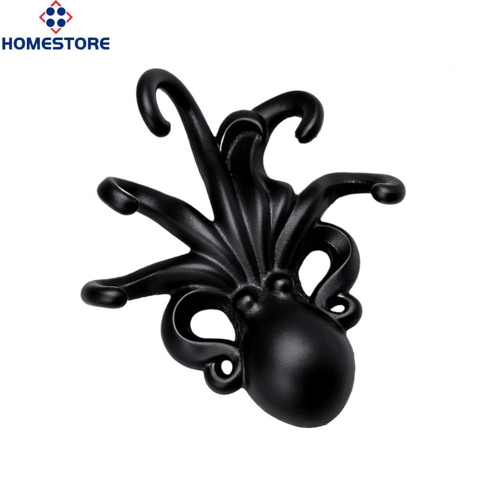 [Homestore]Octopus Wall Hook Cast Metal Construction Decorative Silhouette Indoor Use