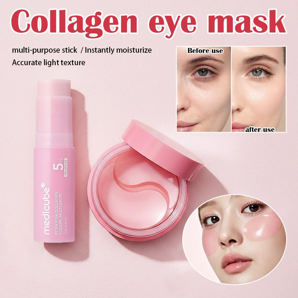 Pink Collagen Volume Multi Balm Eye Patch Dưỡng ẩm Làm mới không dính Multi Balm