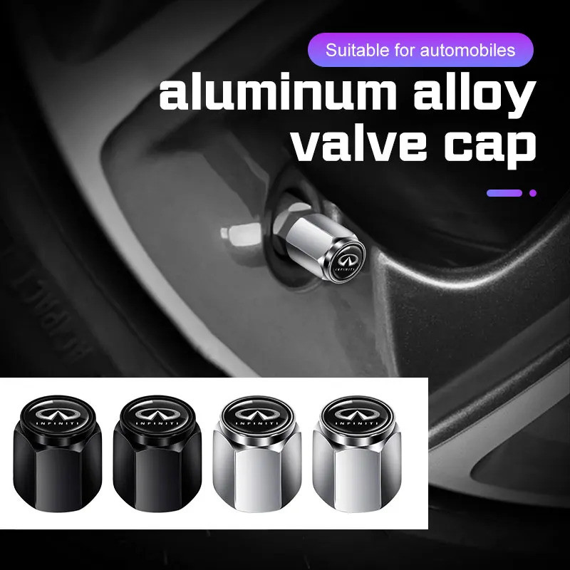 FZ4 Chiếc Kim Loại Bánh Xe Ô Tô Lốp Van Nắp Thân Bao Phụ Kiện Cho Infiniti Q50 G37 QX70 FX35 Q60 Q30