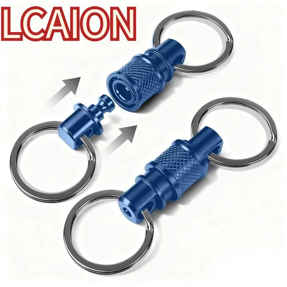 Móc khóa có thể tháo rời LCAION, hai đầu 360° Móc khóa tháo nhanh xoay, chìa khóa Mini hợp kim nhôm 