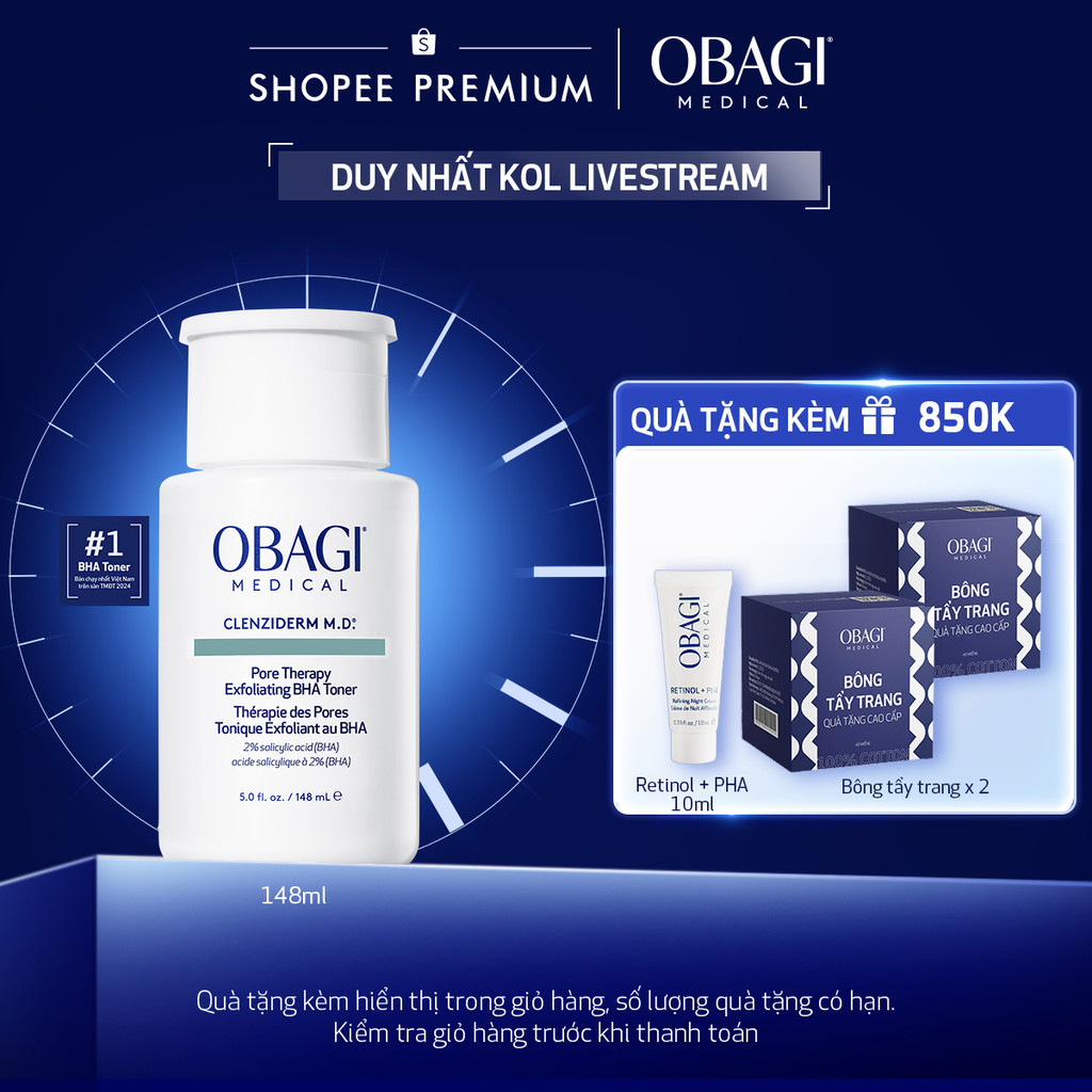 [Obagi - Lucie] [Phiên Bản Mới] Toner BHA giảm mụn Obagi Medical Clenziderm M.D. Pore Therapy Exfoli