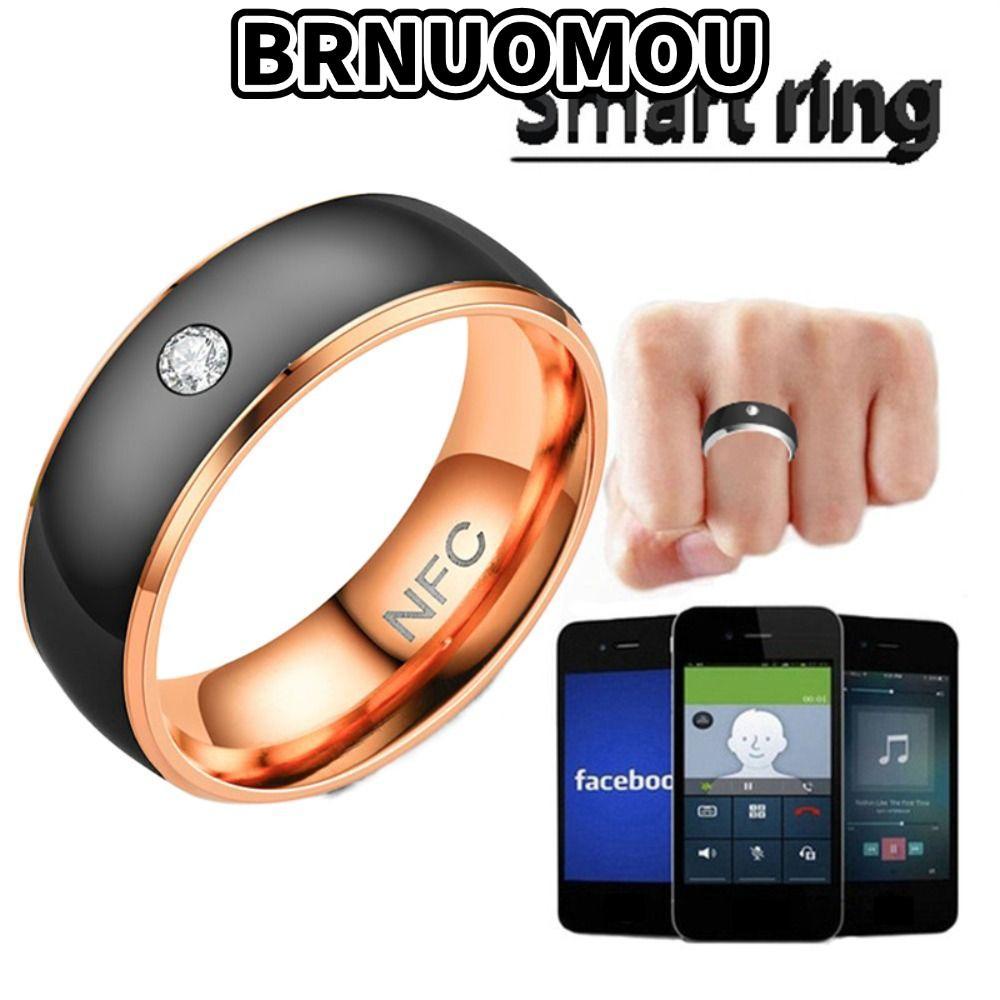 Nhẫn kỹ thuật số ngón tay BRNUMOU, Nhẫn thông minh NFC đa chức năng bằng thép không gỉ, Kết nối thôn