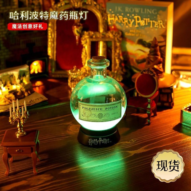 HarryPotter Trang Trí Phòng Sạc Magic Chai Nước HarryPotter Đèn Đổi Màu Đèn LED Tắt Chai i