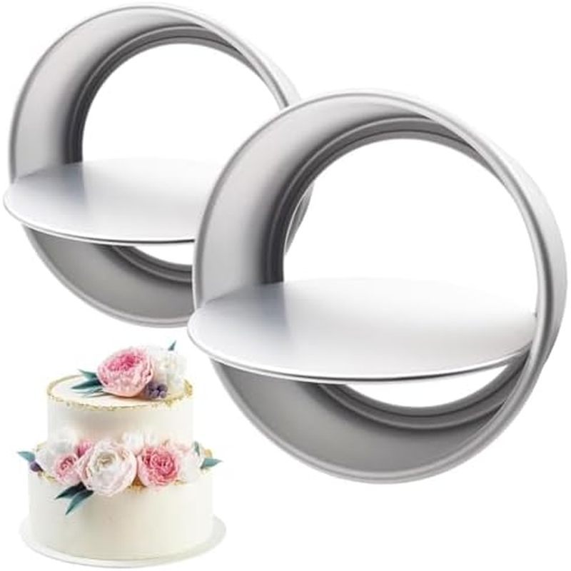 Bakeware Round Cake Pan 8”, 9.4” & 10.2” x 4” with Removable Bottom Aluminum Cake Pan with Removal B