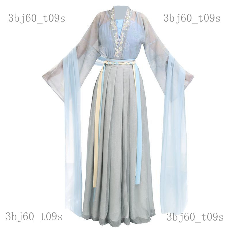 rang phục cổ trang Trang phục cổ trang nữ thời nhà Tấn nguyên bản mới, váy cổ chéo thanh thoát, tran