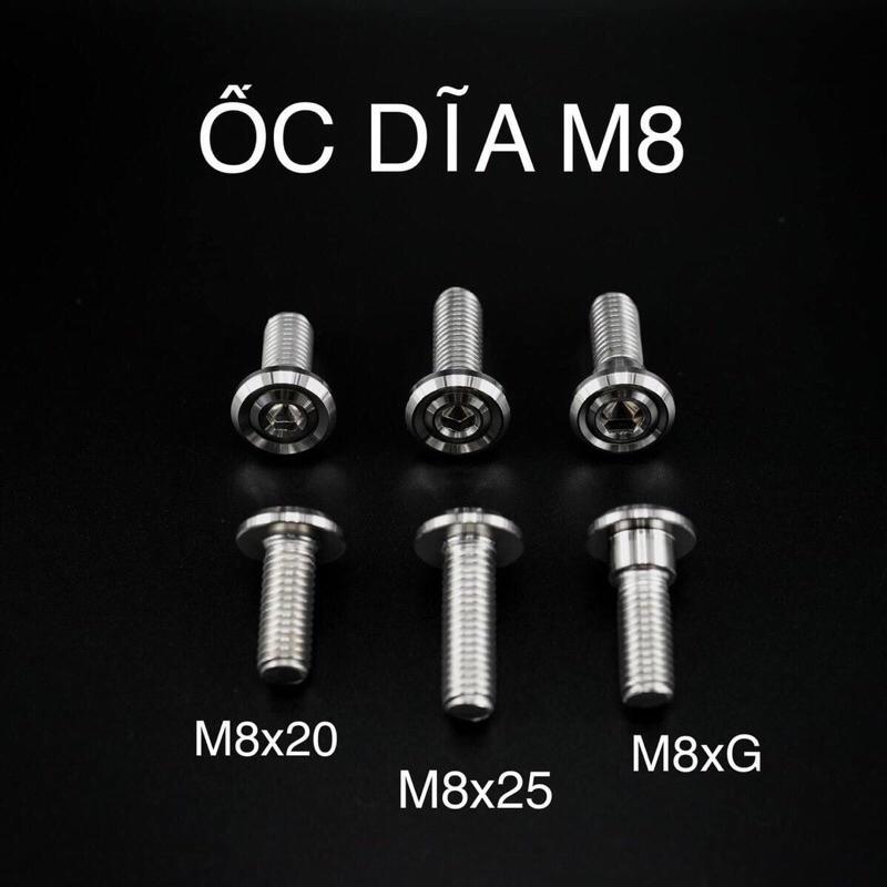 Óc đĩa M8x20 ,M8x25 inox 304 thân dập đầu CNC