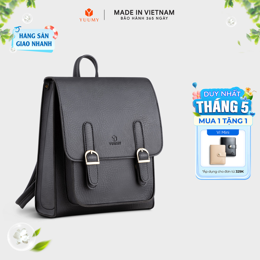Balo Yuumy (Thời trang nữ cổ điển cỡ trung - Balo da Seasand YBA47)
