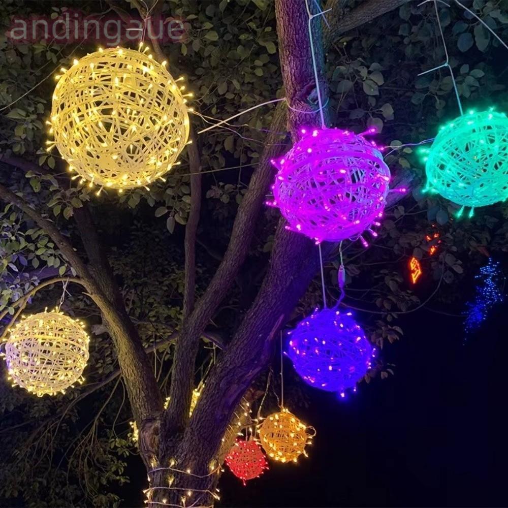 ANDIN Festoon Mây Bóng Đèn, 20 / 28CM 220V Trang Trí Sân Vườn Đèn Treo, Bóng Mây LED Ramadan Festoon