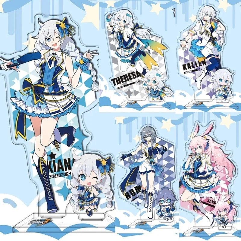 Standee Honkai Impact 3 mô hình Kiana Raiden Mei Yae Sakura Theresa Kallen Fu Hua trang trí bàn học 