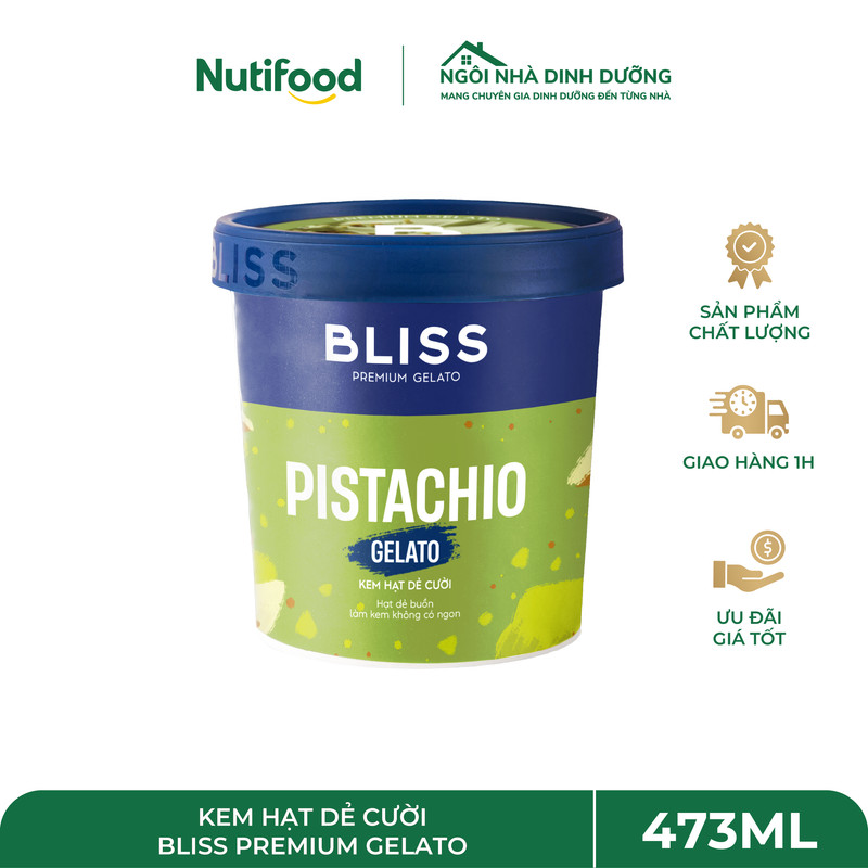 Kem Hạt Dẻ Cười 473ml Bliss Premium Gelato – Đậm Đà Vị Hạt