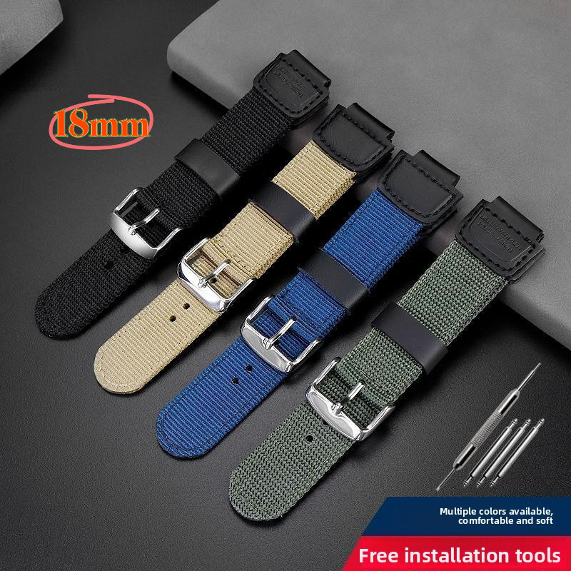 Dây đeo đồng hồ vải Nylon cao cấp 18mm cho dòng AE-1200WH AQ-S810W SGW-300