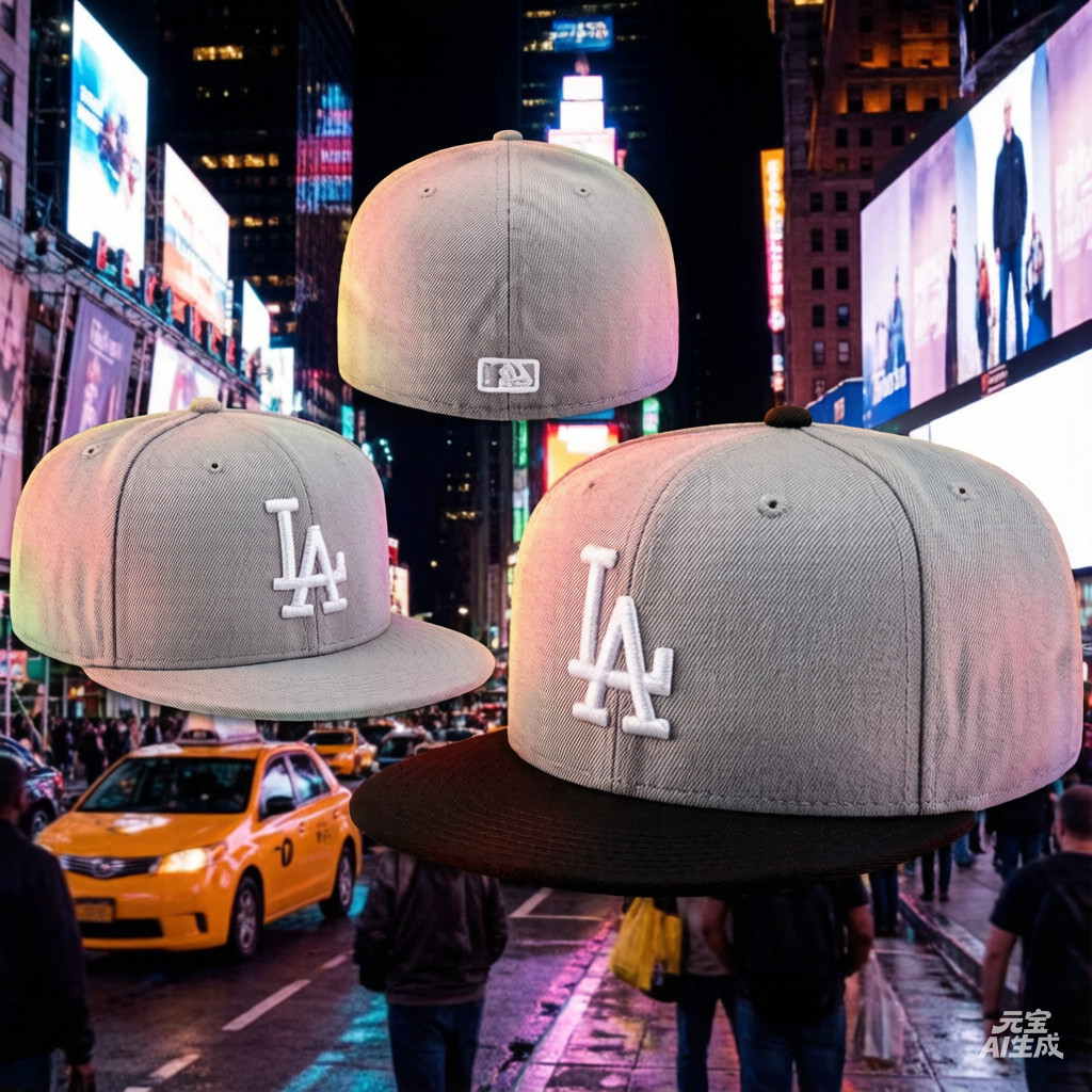 Mũ 59FIFTY ErIa Los Angeles Dodgers Xám/Đen, Thêu Chống Nắng