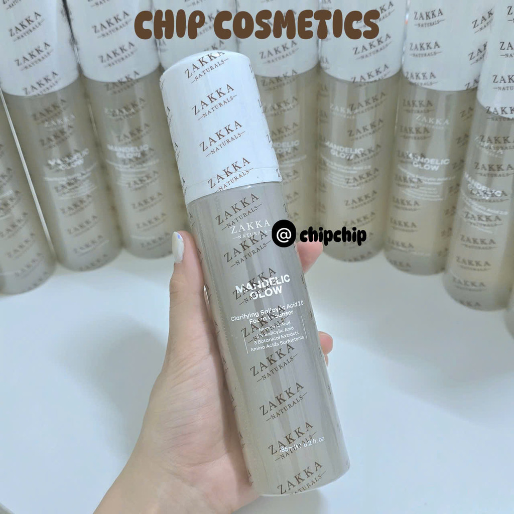 Sữa Rửa Mặt Tạo Bọt Làm Sạch Sâu Chứa BHA, AHA, Mandelic Glow Zakka Naturals 185ml