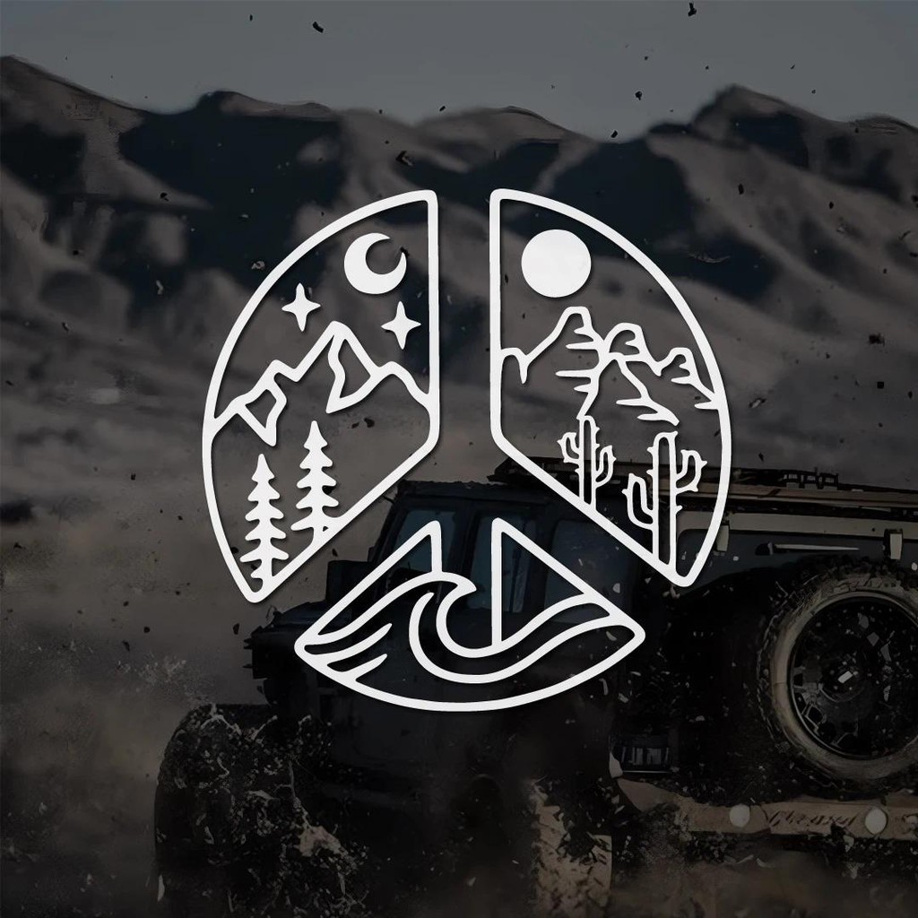 DECAL [Hòa bình nguyên tố] Decal Vinyl | Decal núi | Decal hòa bình | Decal cửa sổ ô tô | Decal máy 