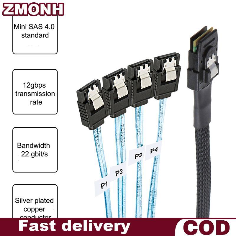 Zmo SAS SATA Cáp mini-SAS SFF-8087 đến 4 SATA Cáp Mini SAS 4i sff8087 36P đến 4 SATA 7P Cáp 12gbps 1