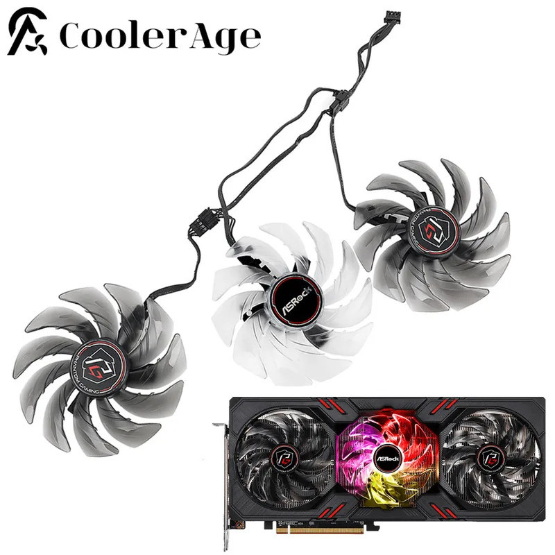 Mới 87MM Quạt Làm Mát Thay Thế Cho Asrock AMD Radeon RX 6600XT 6650XT Phantom Đồ Họa Chơi Game Thẻ V