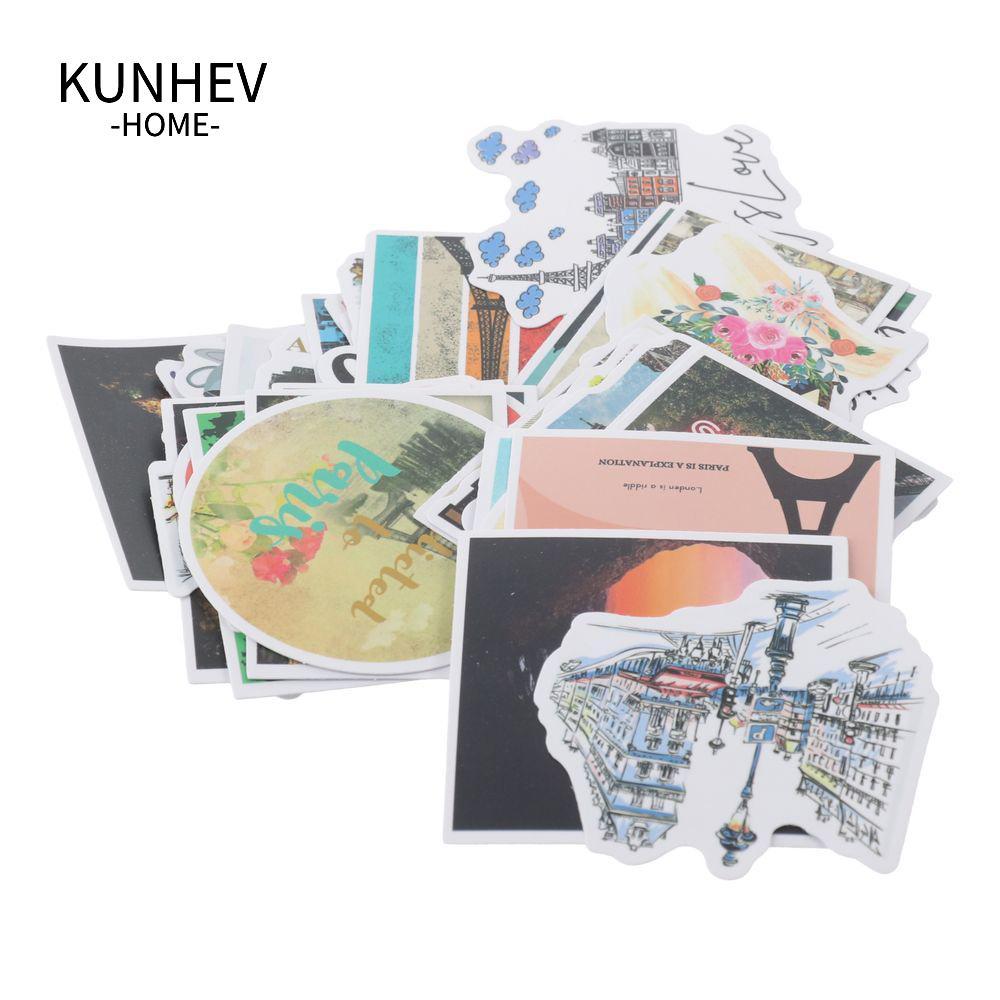 KUNHEV Vinyl Pháp Dán, Paris PG Paris Dán, Sổ Lưu Niệm Dán Vintage Tháp Eiffel Dán Đàn Guitar